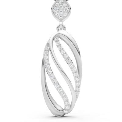 Oval Abstract Pave Pendant