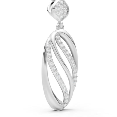 Oval Abstract Pave Pendant