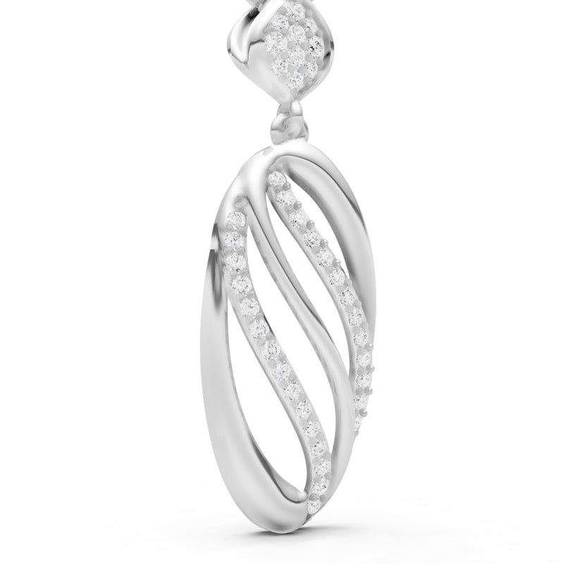 Diamond Oval Abstract Pave Pendant