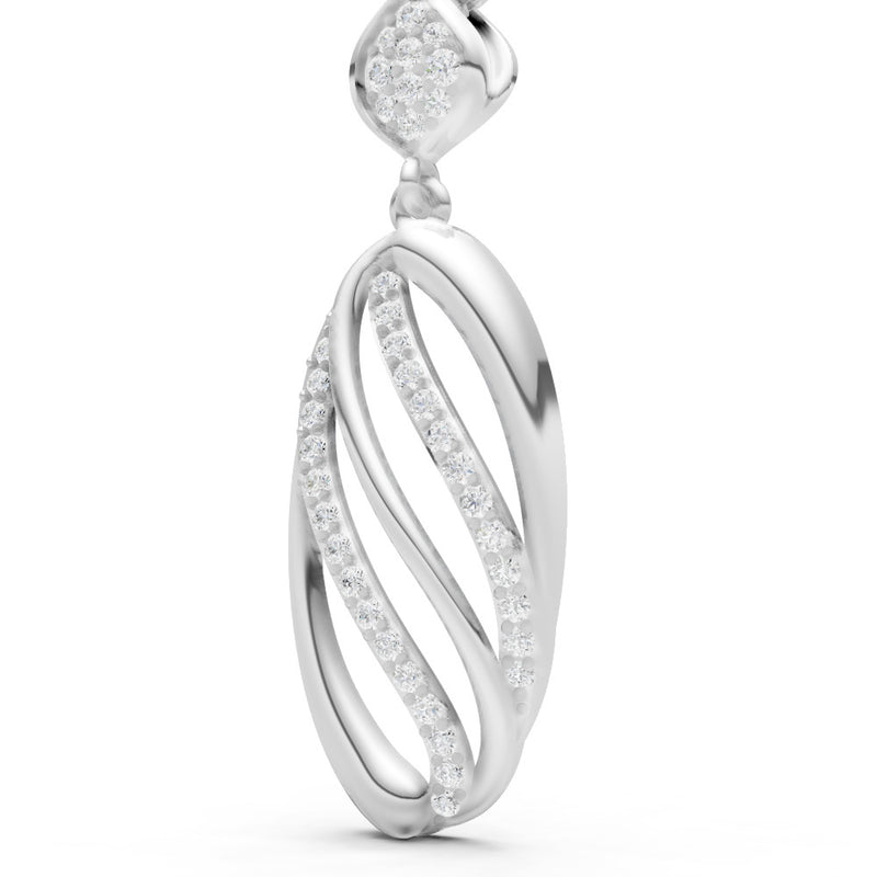 Diamond Oval Abstract Pave Pendant