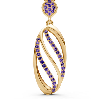 Oval Abstract Pave Pendant