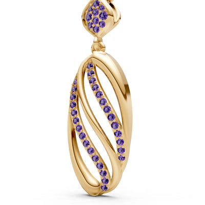 Oval Abstract Pave Pendant