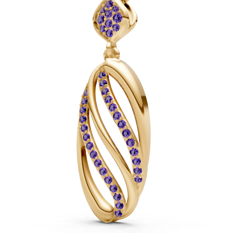 Oval Abstract Pave Pendant