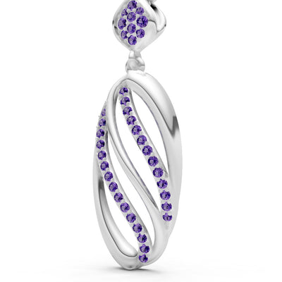 Oval Abstract Pave Pendant