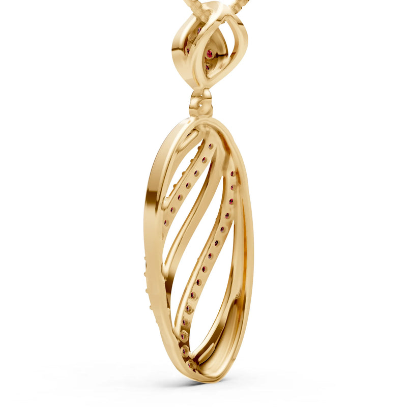 Oval Abstract Pave Pendant