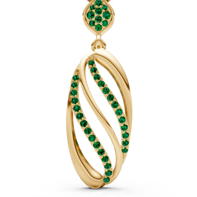 Oval Abstract Pave Pendant