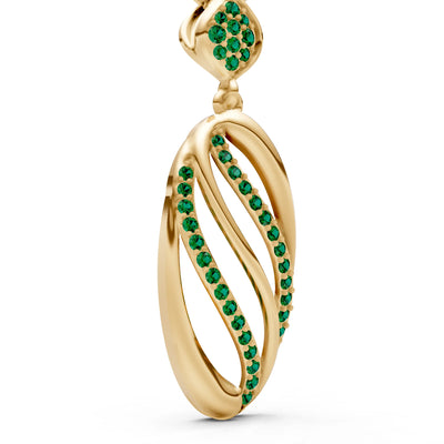 Emerald Oval Abstract Pave Pendant