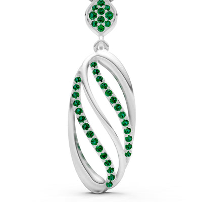 Emerald Oval Abstract Pave Pendant