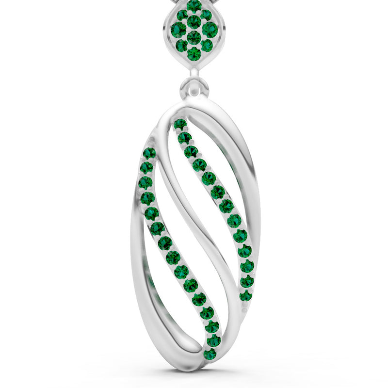 Emerald Oval Abstract Pave Pendant