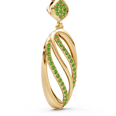 Oval Abstract Pave Pendant