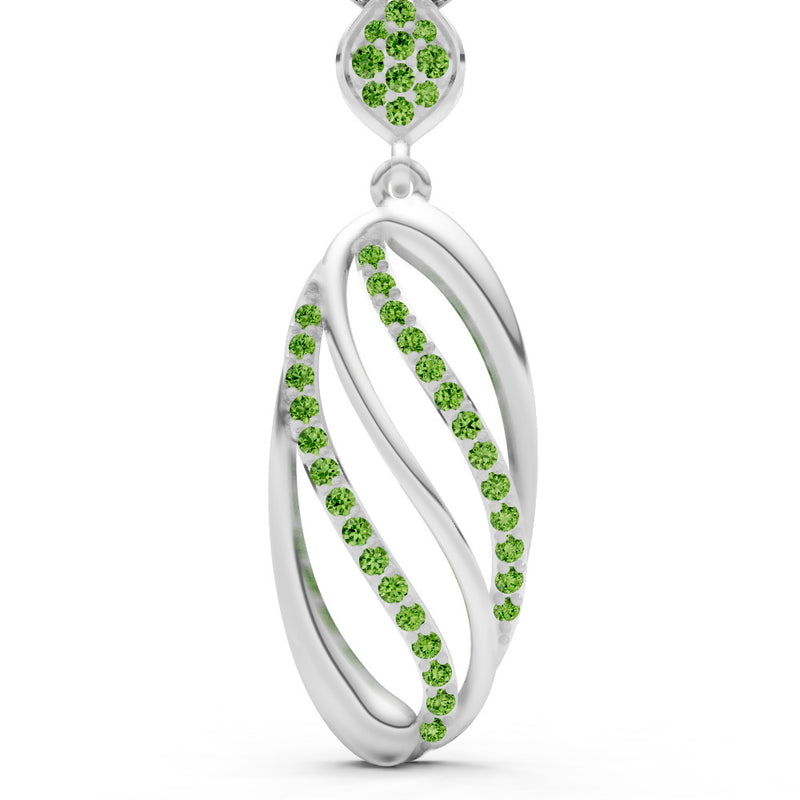 Oval Abstract Pave Pendant