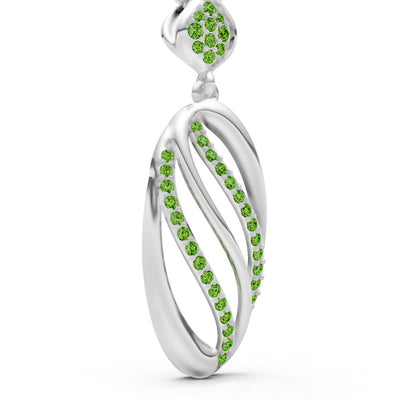 Oval Abstract Pave Pendant