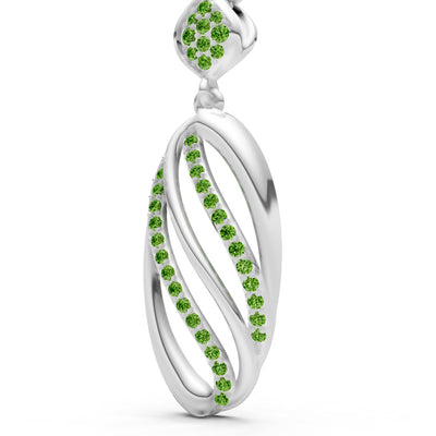 Oval Abstract Pave Pendant