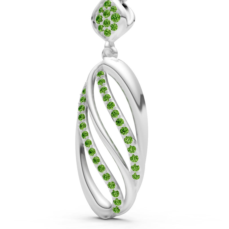 Oval Abstract Pave Pendant