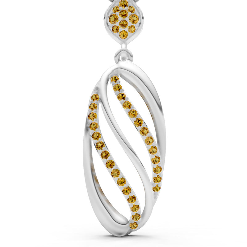 Oval Abstract Pave Pendant