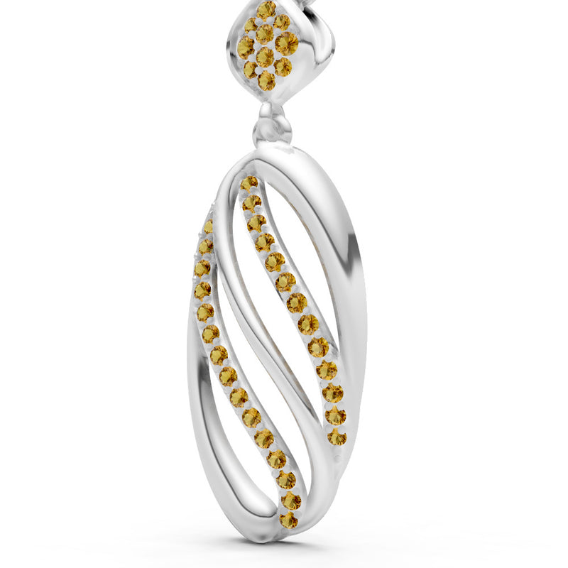 Oval Abstract Pave Pendant