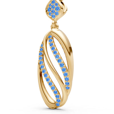 Oval Abstract Pave Pendant