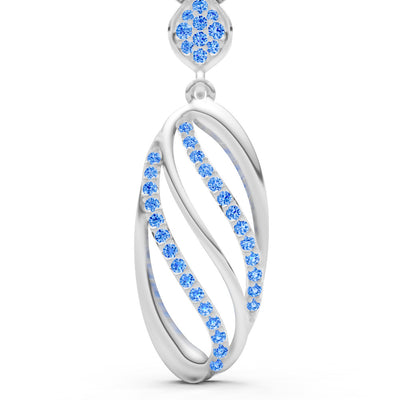 Oval Abstract Pave Pendant