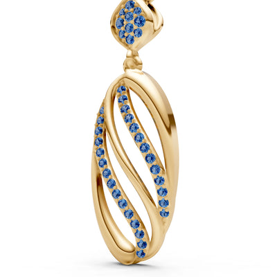 Oval Abstract Pave Pendant