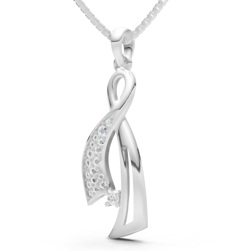Infinity Ribbon Pave Pendant
