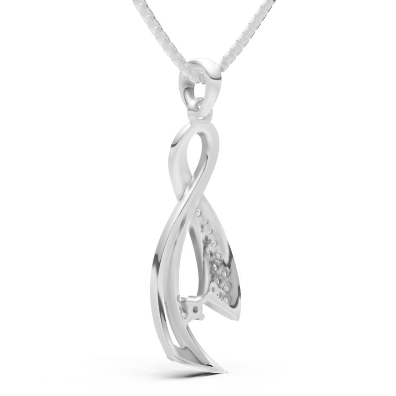 Diamond Infinity Ribbon Pave Pendant