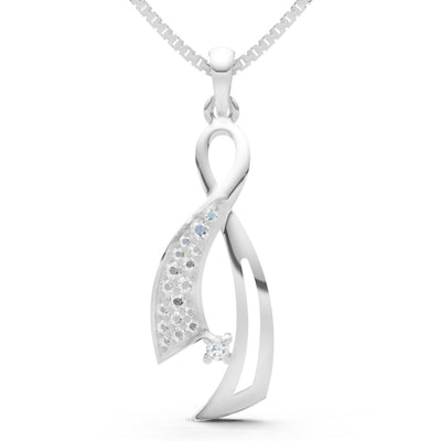 Diamond Infinity Ribbon Pave Pendant