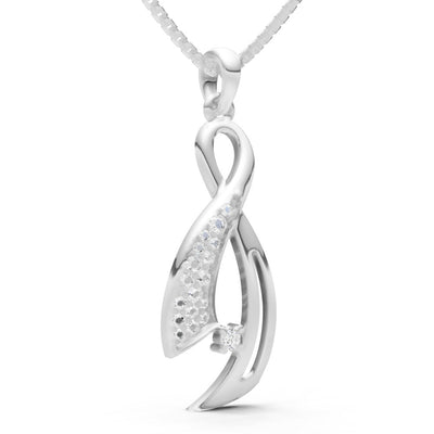 Diamond Infinity Ribbon Pave Pendant