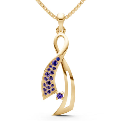 Amethyst Infinity Ribbon Pave Pendant