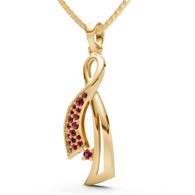 Garnet Infinity Ribbon Pave Pendant