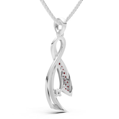 Garnet Infinity Ribbon Pave Pendant