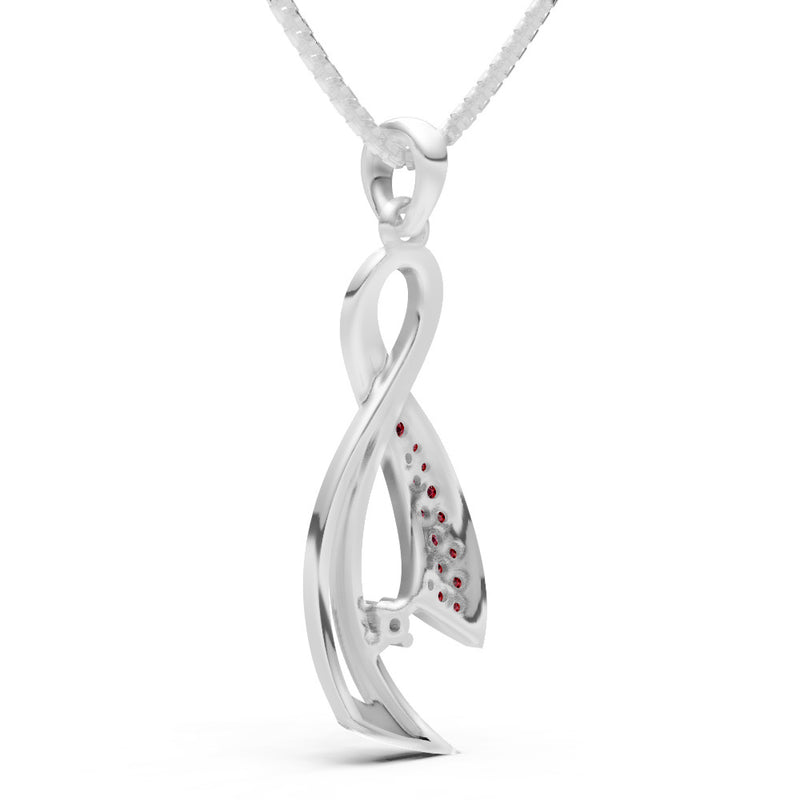 Garnet Infinity Ribbon Pave Pendant