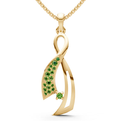 Peridot Infinity Ribbon Pave Pendant