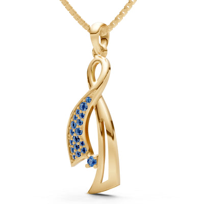 London Blue Topaz Infinity Ribbon Pave Pendant