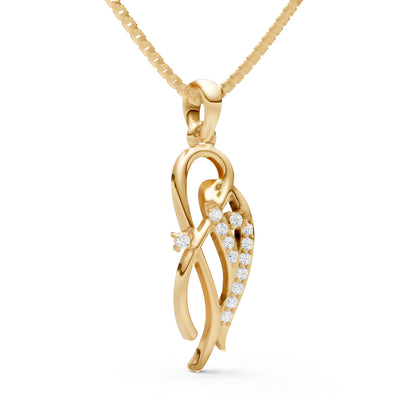 Diamond Twin Leaf Pave Pendant