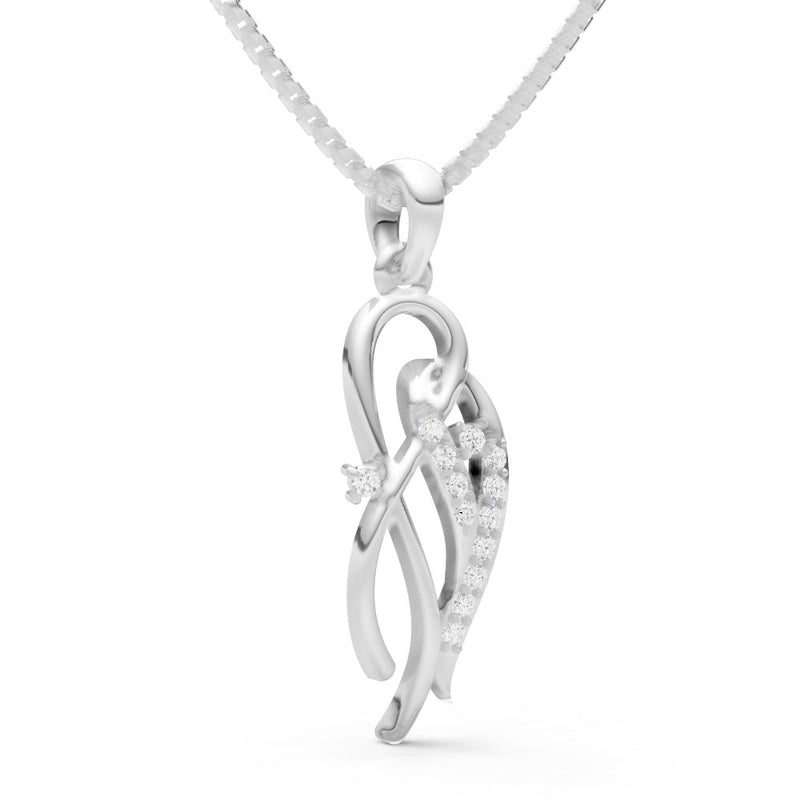 Twin Leaf Pave Pendant