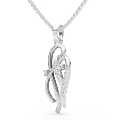 Twin Leaf Pave Pendant