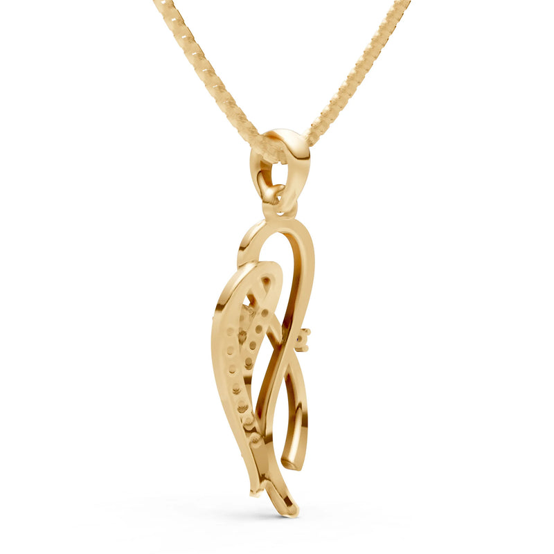 Twin Leaf Pave Pendant