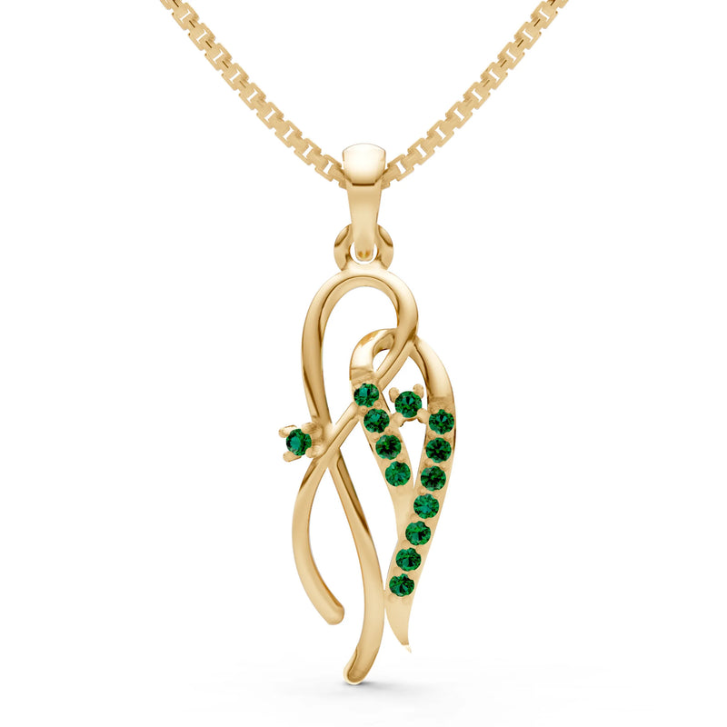 Twin Leaf Pave Pendant
