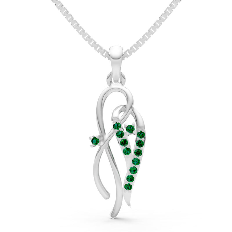Twin Leaf Pave Pendant