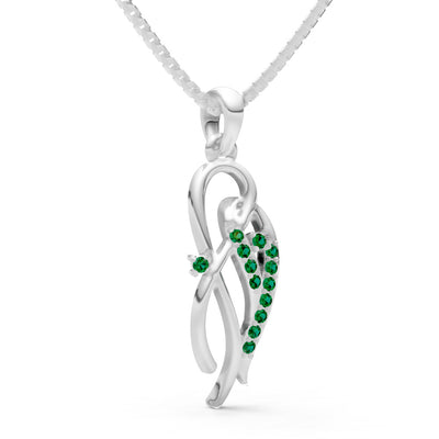 Twin Leaf Pave Pendant