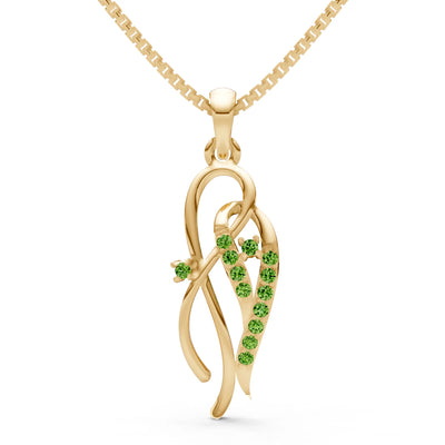 Twin Leaf Pave Pendant
