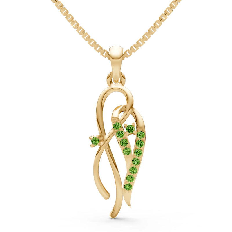Twin Leaf Pave Pendant