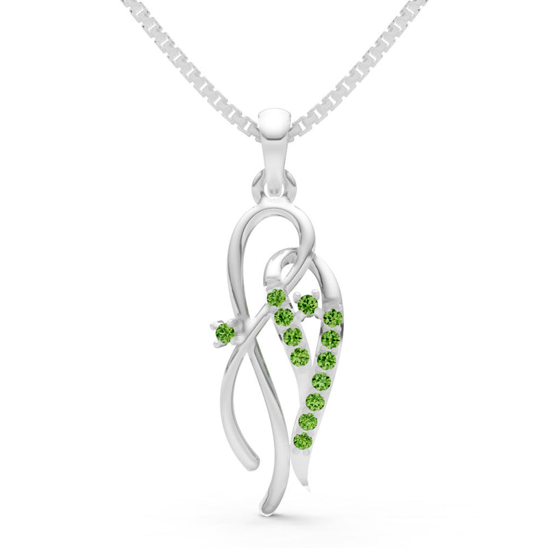 Twin Leaf Pave Pendant