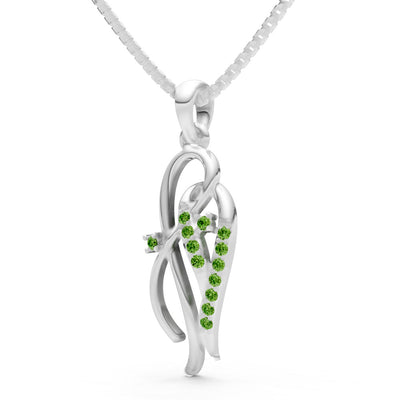 Twin Leaf Pave Pendant