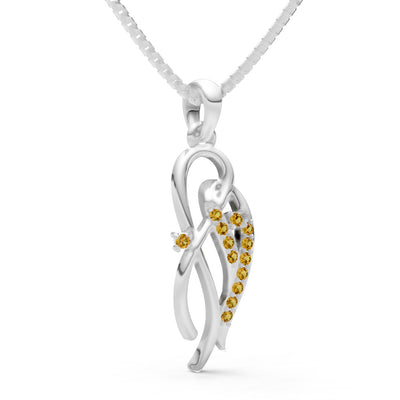 Twin Leaf Pave Pendant
