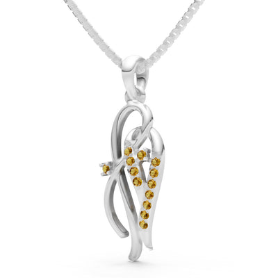 Twin Leaf Pave Pendant