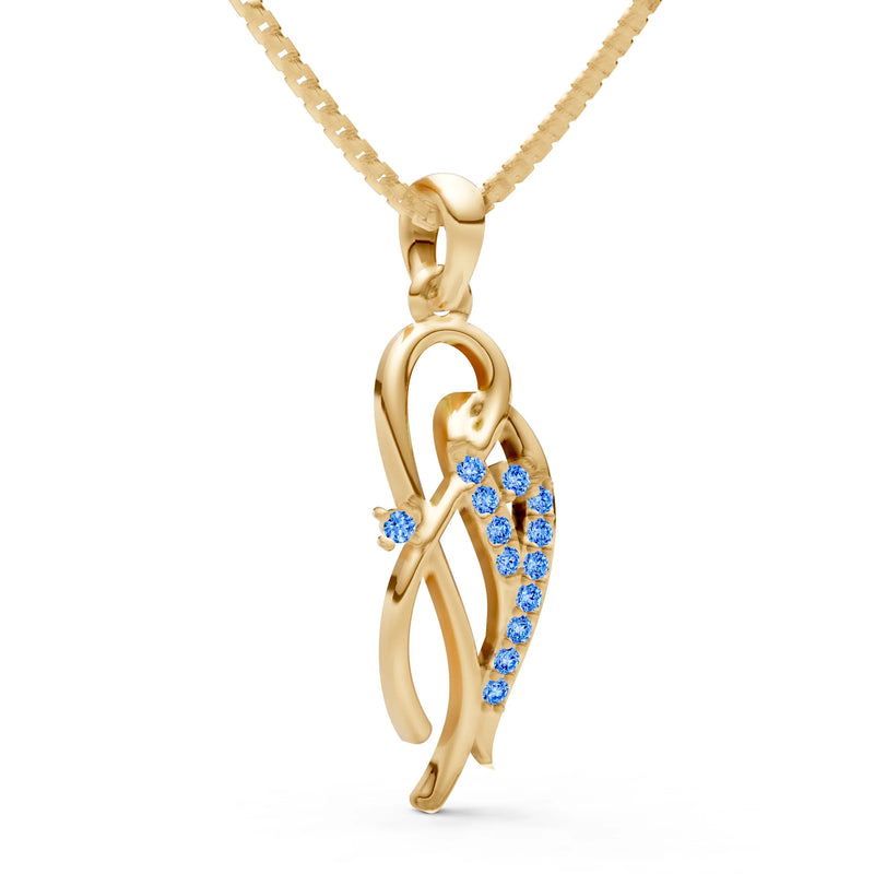 Twin Leaf Pave Pendant