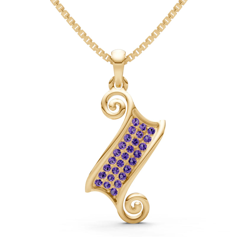 Amethyst Banner Pave Pendant