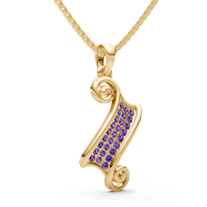 Amethyst Banner Pave Pendant