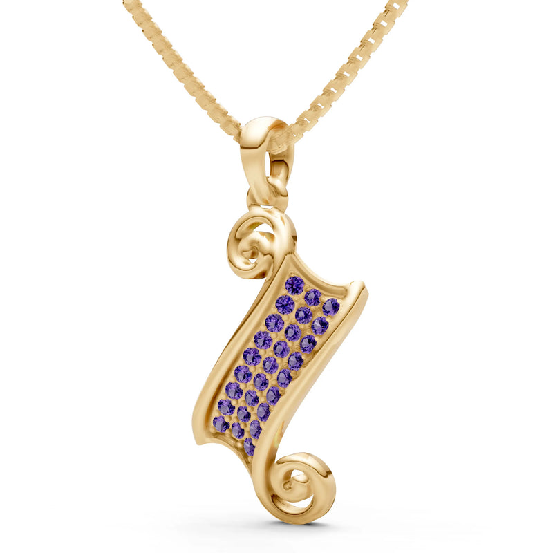 Amethyst Banner Pave Pendant